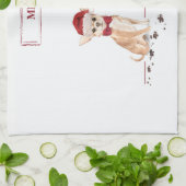 Chihuahua Funny kersthond met boom Theedoek (Gevouwen)