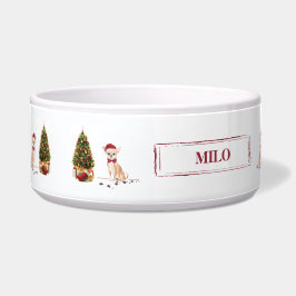 Chihuahua Funny kersthond met boom Voerbakje