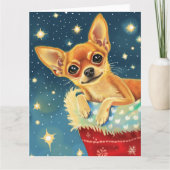 Chihuahua Funny Kerstmis Kaart (Voorkant)