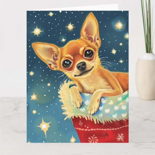 Chihuahua Funny Kerstmis Kaart (Voorkant)