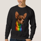 Chihuahua Gay Pride Dog LGBT Rainbow Flag on Chihu Trui (Voorkant)