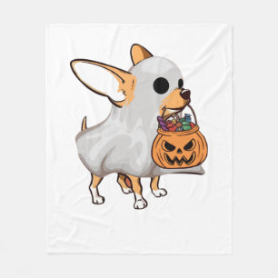 Chihuahua Geest Pompoen Halloween T-shirt Fleece Deken