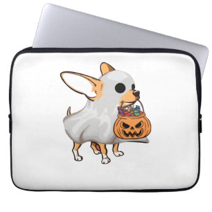 Chihuahua Geest Pompoen Halloween T-shirt Laptop Sleeve