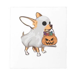 Chihuahua Geest Pompoen Halloween T-shirt Notitieblok
