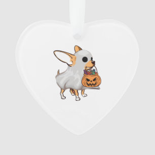 Chihuahua Geest Pompoen Halloween T-shirt Ornament