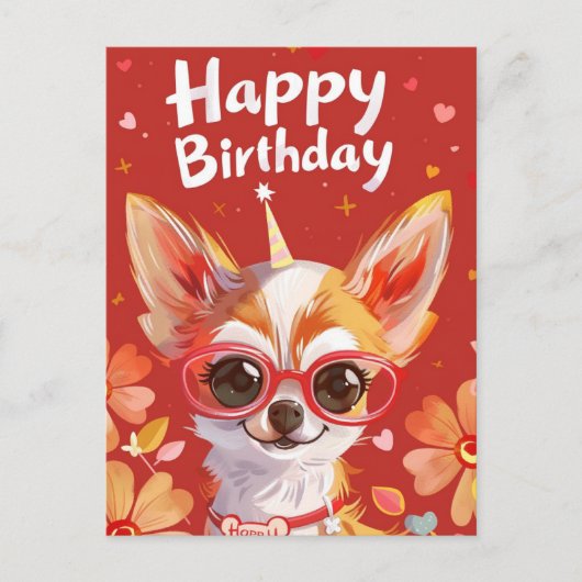 Chihuahua Gefeliciteerd  Briefkaart (Voorkant)