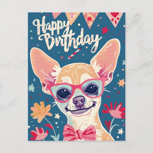 Chihuahua Gefeliciteerd  Briefkaart (Voorkant)