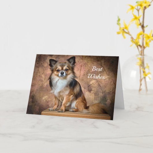 Chihuahua Gefeliciteerd Kaart bruiloft (Gele Bloem)