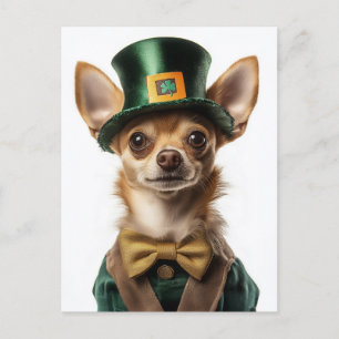 Chihuahua gekleed Leprechaun St. Patrick's Day Briefkaart