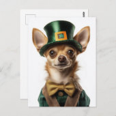 Chihuahua gekleed Leprechaun St. Patrick's Day Briefkaart (Voorkant / Achterkant)