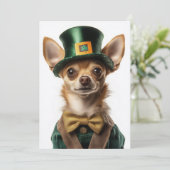 Chihuahua gekleed Leprechaun St. Patrick's Day Kaart (Staand voorkant)