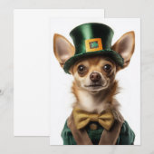 Chihuahua gekleed Leprechaun St. Patrick's Day Kaart (Voorkant / Achterkant)
