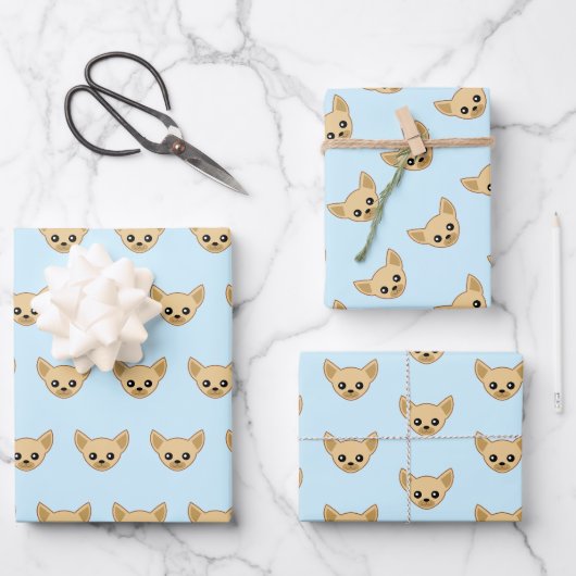 Chihuahua Gezicht Inpakpapier Vel (Voorkant)