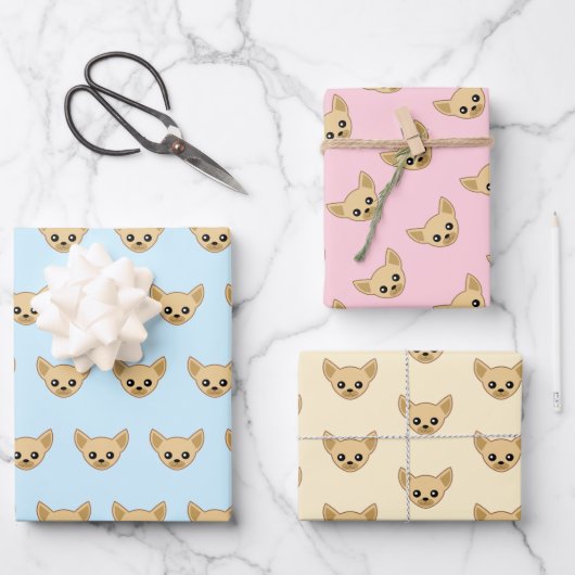Chihuahua Gezicht Inpakpapier Vel (Voorkant)