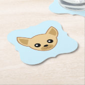 Chihuahua Gezicht Kartonnen Onderzetters (Gekanteld)