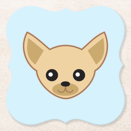 Chihuahua Gezicht Kartonnen Onderzetters (Voorkant)
