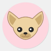 Chihuahua Gezicht Ronde Sticker (Voorkant)