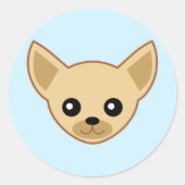 Chihuahua Gezicht Ronde Sticker (Voorkant)