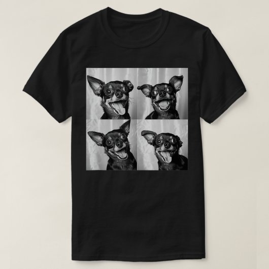 Chihuahua Gezichtsportret Grappige Hond Photobooth T-shirt (Design voorkant)
