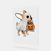 Chihuahua Ghost Pumpkin Halloween Shirt Acryl Bord (Hoek)