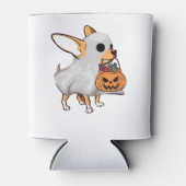Chihuahua Ghost Pumpkin Halloween Shirt Blikjeskoeler (Voorkant)