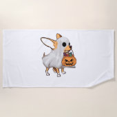 Chihuahua Ghost Pumpkin Halloween Shirt Strandlaken (Voorkant)