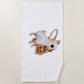 Chihuahua Ghost Pumpkin Halloween Shirt Strandlaken (Voorkant)