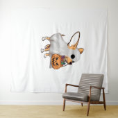 Chihuahua Ghost Pumpkin Halloween Shirt Wandkleed (In Situ (horizontaal))