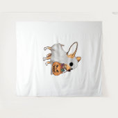 Chihuahua Ghost Pumpkin Halloween Shirt Wandkleed (Voorkant (horizontaal))