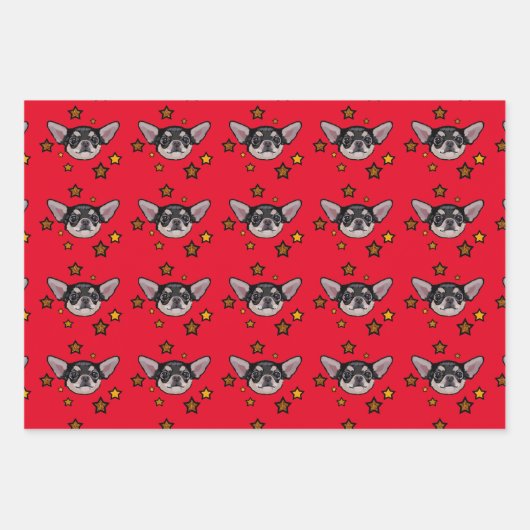 Chihuahua Gift Wrap Set Inpakpapier Vel (Voorkant 3)