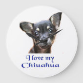 Chihuahua giften grote klok (Voorkant)