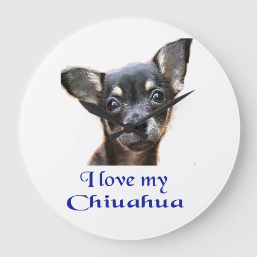 Chihuahua giften grote klok (Voorkant)