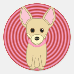 Chihuahua Girl Ronde Sticker