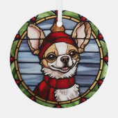 Chihuahua Glas in lood Kerst Glas Ornament (Achterkant)