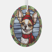 Chihuahua Glas in lood Kerst Glas Ornament (Voorkant Rechts)