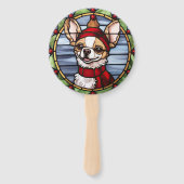 Chihuahua Glas in lood Kerst Handwaaier (Achterkant)