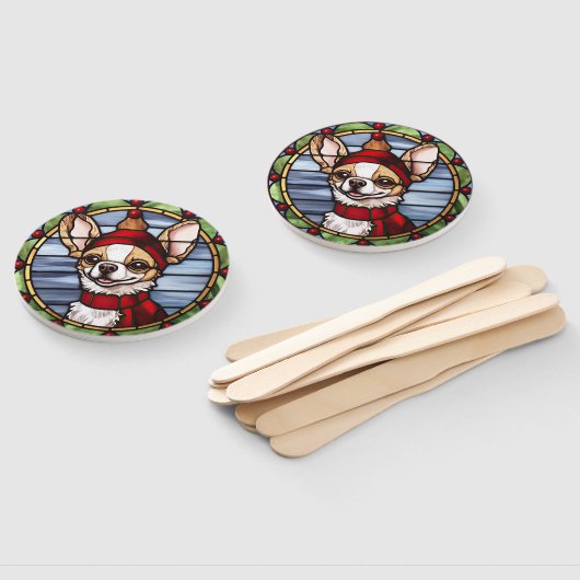 Chihuahua Glas in lood Kerst Handwaaier (Niet-gemonteerd)