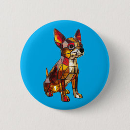 Chihuahua Glas-in-lood Knoop Ronde Button 5,7 Cm