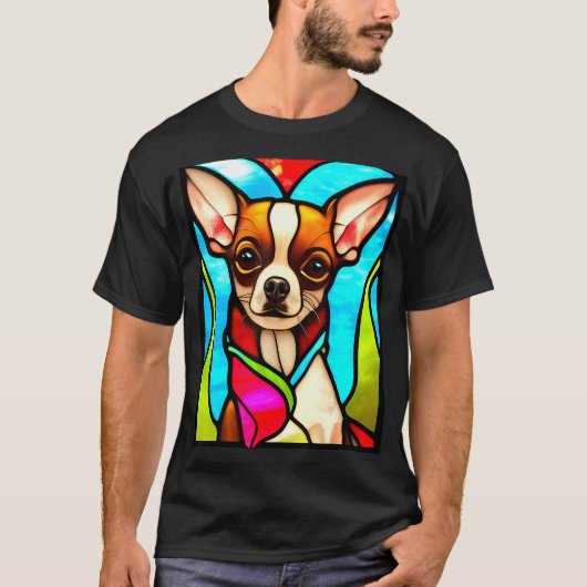 Chihuahua - Glas in lood Pop Art_5 T-shirt (Voorkant)