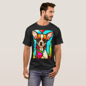 Chihuahua - Glas in lood Pop Art_5 T-shirt (Voorkant volledig)