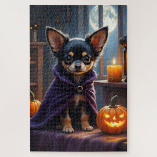 Chihuahua Gotische Victoriaanse Halloween Kunst Legpuzzel