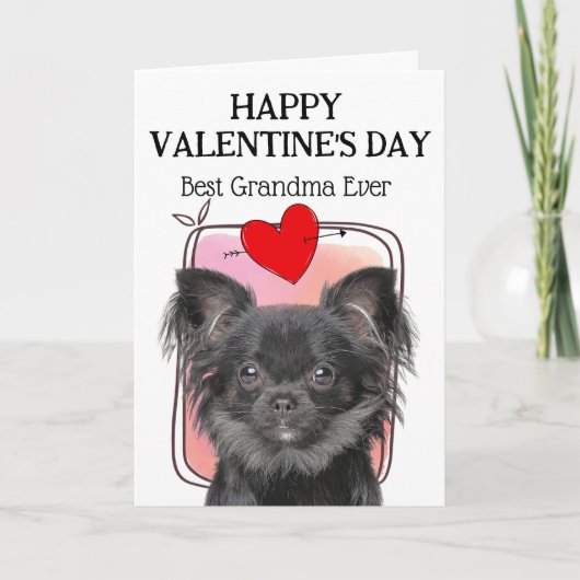 Chihuahua Grandma Custom Valentijnsdag Kaart (Voorkant)
