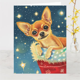 Chihuahua Grappig Kerstfeest Kaart