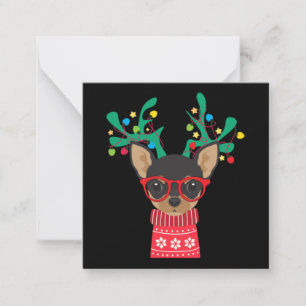 Chihuahua Grappige Feestdagen Kerstmis Notitiekaartje