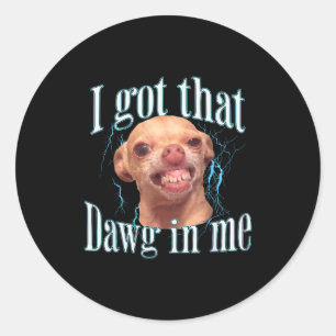 Chihuahua Grappige Meme  Ronde Sticker