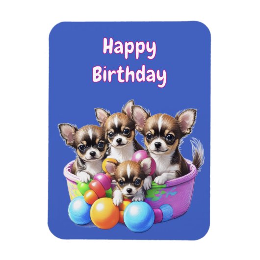 Chihuahua grappige Puppies Magneet (Verticaal)