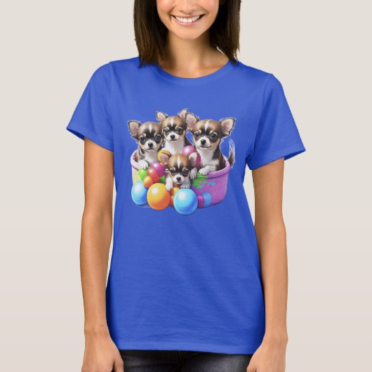 Chihuahua grappige Puppies T-shirt (Voorkant)