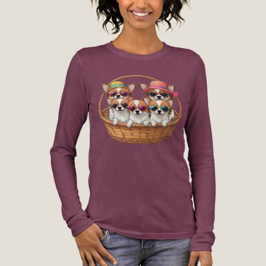 Chihuahua grappige Pups Tri-Blend Shirt (Voorkant)