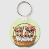 Chihuahua grappige Welpen Sleutelhanger (Achterkant)