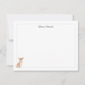Chihuahua Gray Border Personalized Stationery Notitiekaartje (Voorkant)